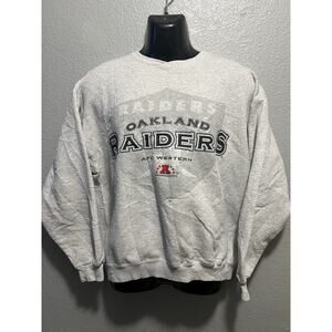 VTG 90s Oakland Raiders Logo Athletic Size L Crewneck Sweater Faded NFL